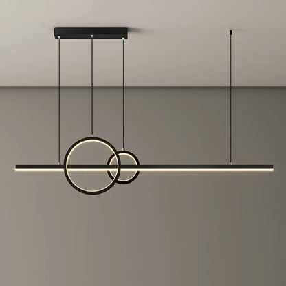 DecorBites™ LED Restaurant Island Pendant - Contemporary Black/Gold Metal Shade with Warm/White Lighting