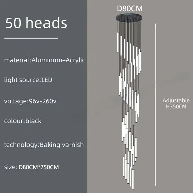 DecorBites™ LED Spiral Ceiling Chandelier - Home Decor