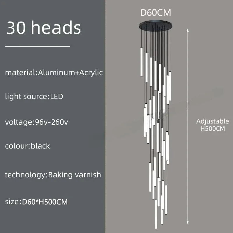 DecorBites™ LED Spiral Staircase Ceiling Chandelier