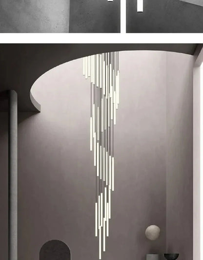 DecorBites™ LED Spiral Staircase Chandelier for Home