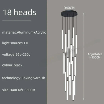 DecorBites™ LED Spiral Staircase Chandelier - Modern Home Lighting
