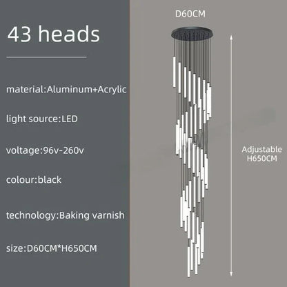 DecorBites™ LED Spiral Staircase Chandelier - Modern Home Lighting
