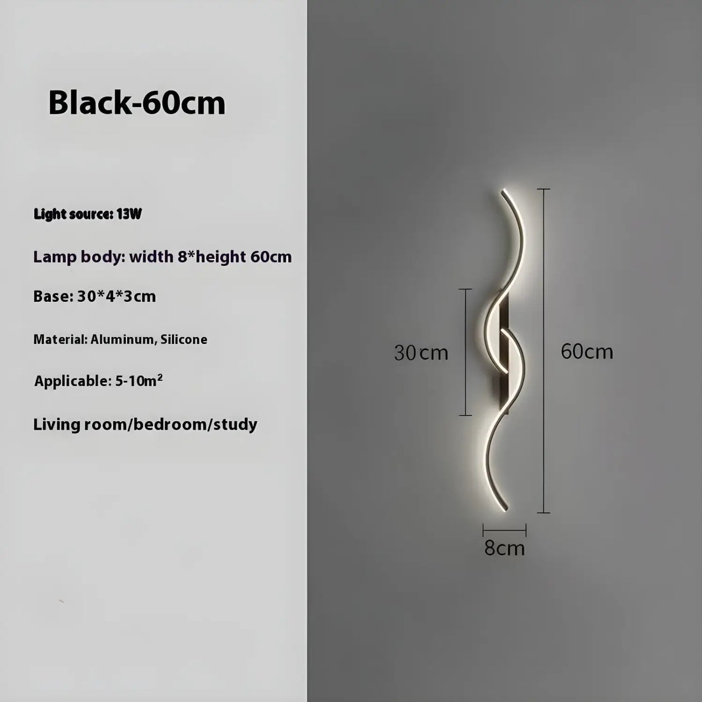 LED Wall Lamp - Modern Minimalist Strip Light for Bedroom & Living Room