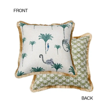 Leopard decorative cushion cover green & yellow living room pillow