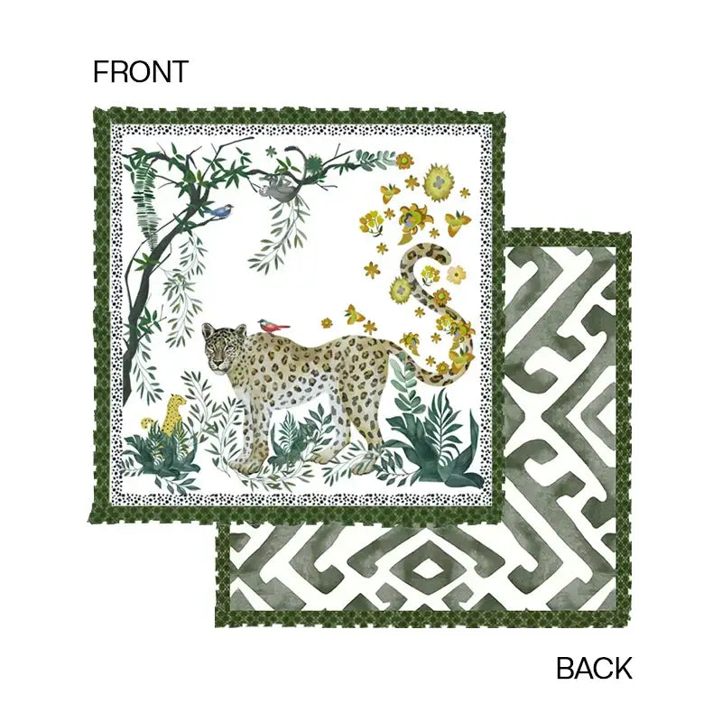 Leopard decorative cushion cover green & yellow living room pillow