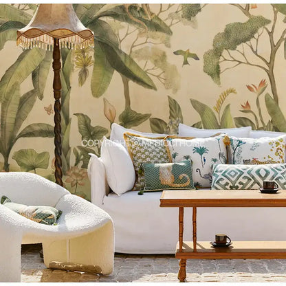 Leopard decorative cushion cover green & yellow living room pillow