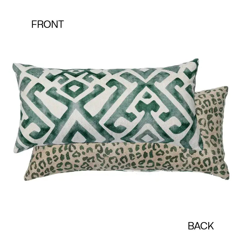 Leopard decorative cushion cover green & yellow living room pillow