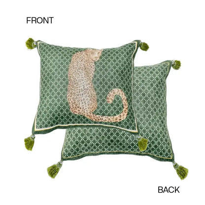 Leopard decorative cushion cover green & yellow living room pillow