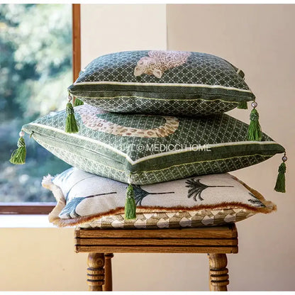 Leopard decorative cushion cover green & yellow living room pillow