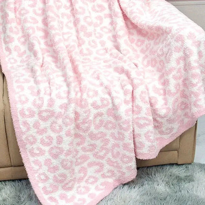 Leopard print cozy flannel velvet blanket bedroom sofa throw