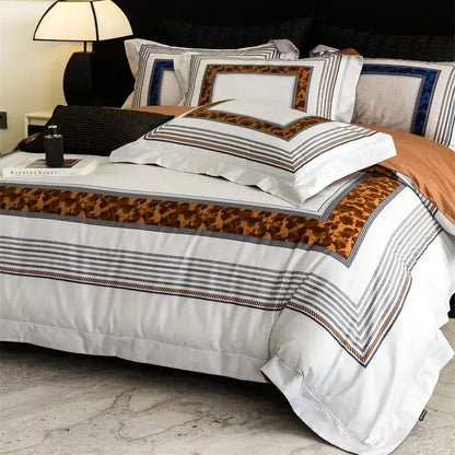 Leopard print egyptian cotton bedding set bedroom decor
