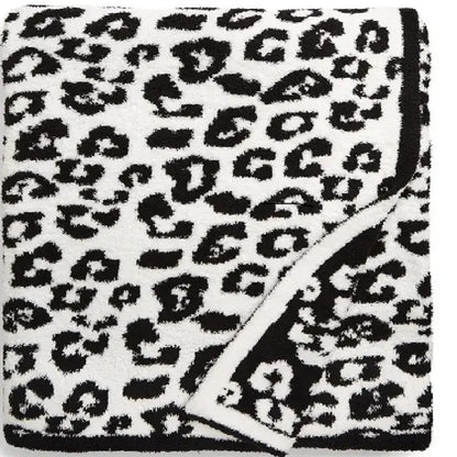 Leopard print knitted fleece blanket bedroom sofa throw
