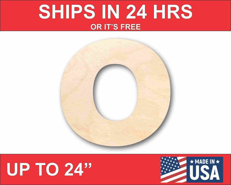 Unfinished Wood Block Letter O - Craft - up to 46" DIY