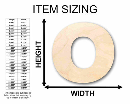 Unfinished Wood Block Letter O - Craft - up to 46" DIY