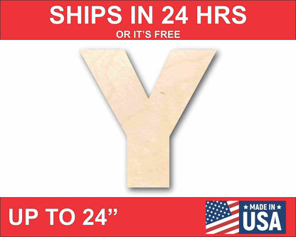 Unfinished Wood Block Letter Y - Craft - up to 46" DIY
