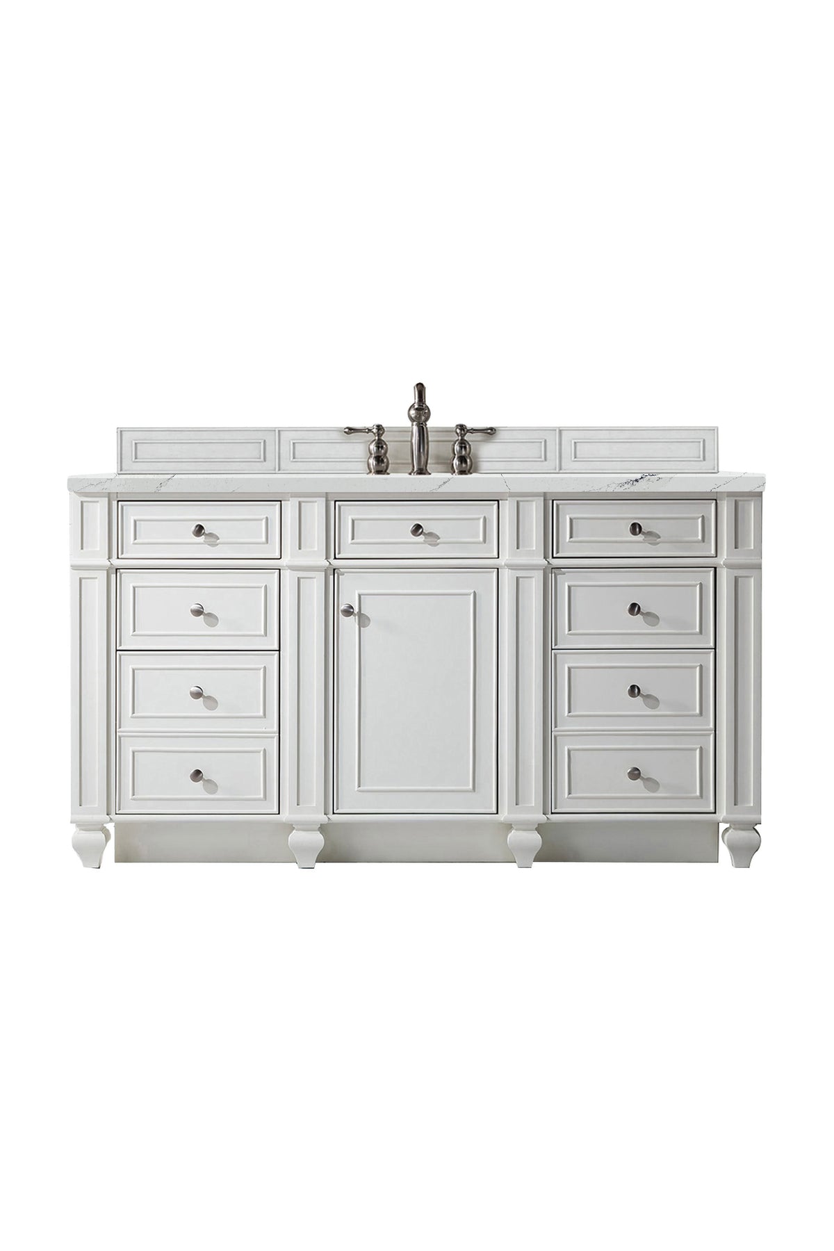 James Martin Bristol 60" Single Bathroom Vanity, Bright White