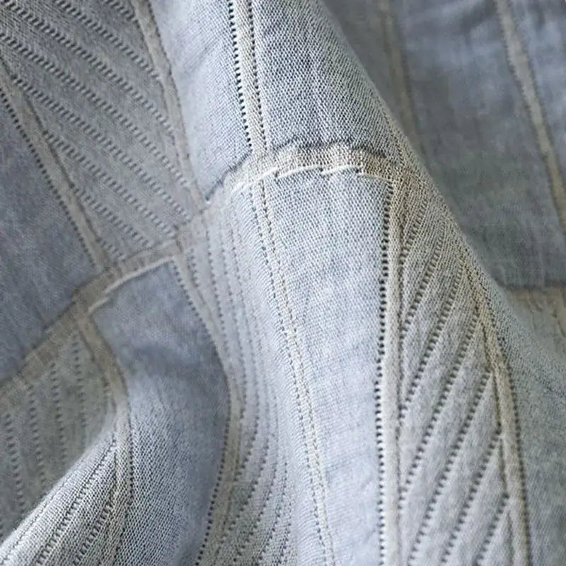 Light blue and gray cotton summer cool quilt bedroom towel blanket