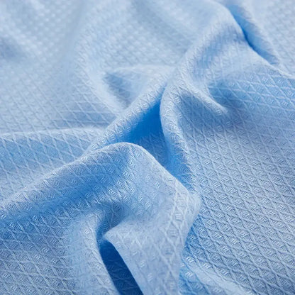 Light blue bamboo fiber summer quilt bedroom diamond grid blanket
