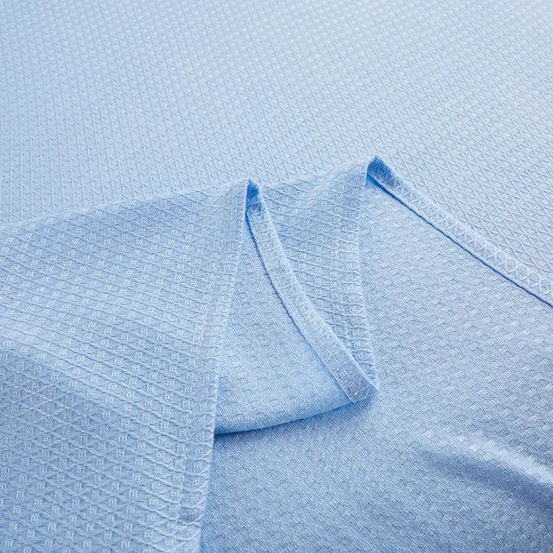 Light blue bamboo fiber summer quilt bedroom diamond grid blanket
