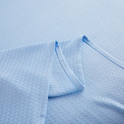 Light blue bamboo fiber summer quilt bedroom diamond grid blanket