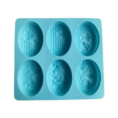 Light blue bee silicone soap mold kitchen honeycomb baking tray
