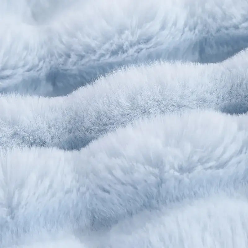 Light blue bubble rabbit velvet blanket bedroom plush quilt