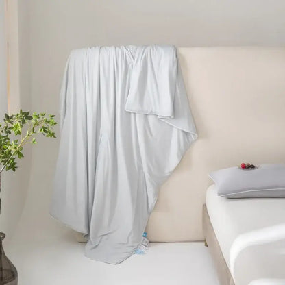 Light blue cool fiber summer blanket bedroom cooling quilt