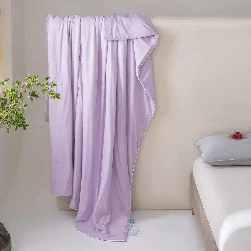 Light blue cool fiber summer blanket bedroom cooling quilt
