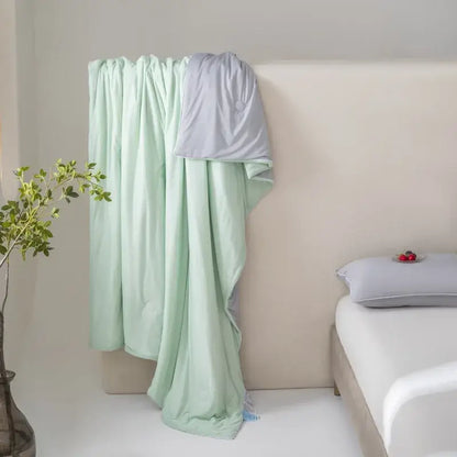 Light blue cool fiber summer blanket bedroom cooling quilt