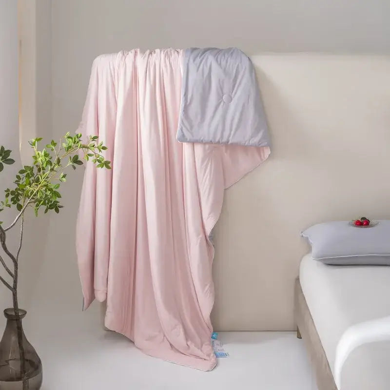 Light blue cool fiber summer blanket bedroom cooling quilt
