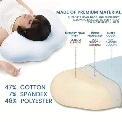 Light blue cooling memory foam pillow bedroom cloud ergonomic design