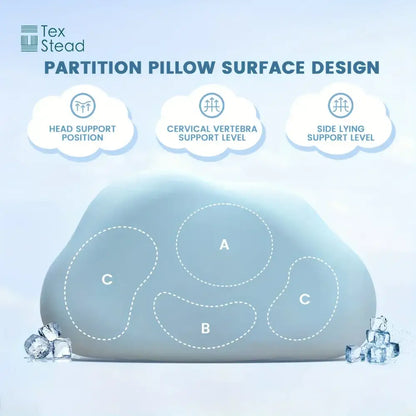Light blue cooling memory foam pillow bedroom cloud ergonomic design