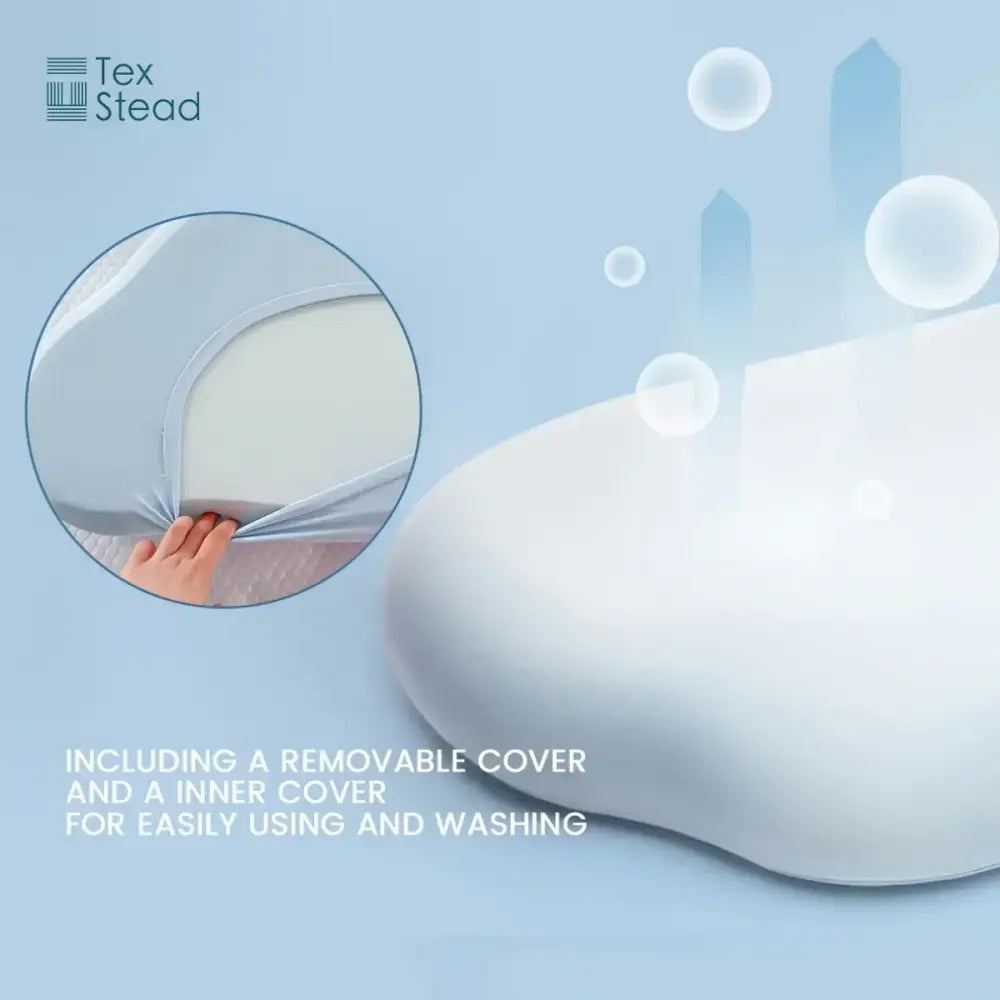 Light blue cooling memory foam pillow bedroom cloud ergonomic design