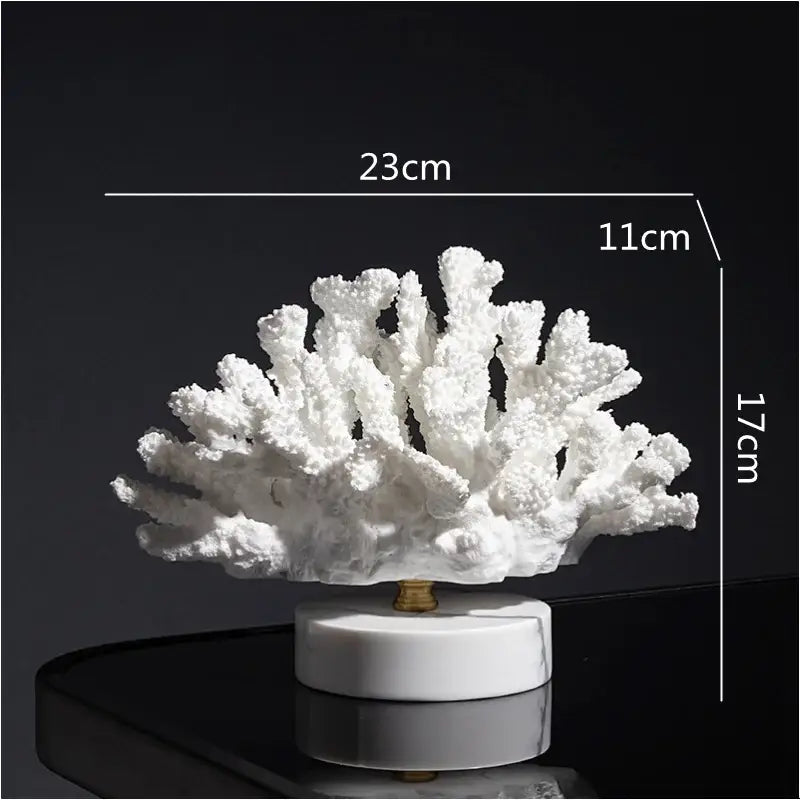 Light blue coral reef simulation sculpture on acrylic base living room