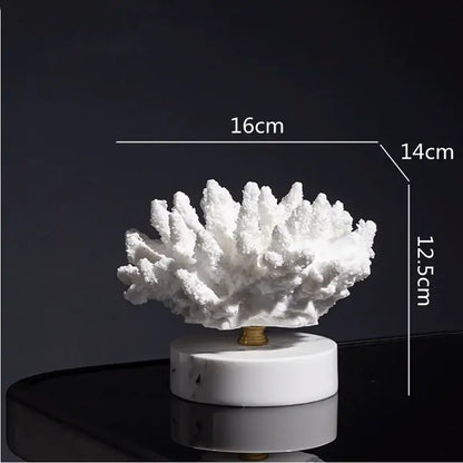 Light blue coral reef simulation sculpture on acrylic base living room