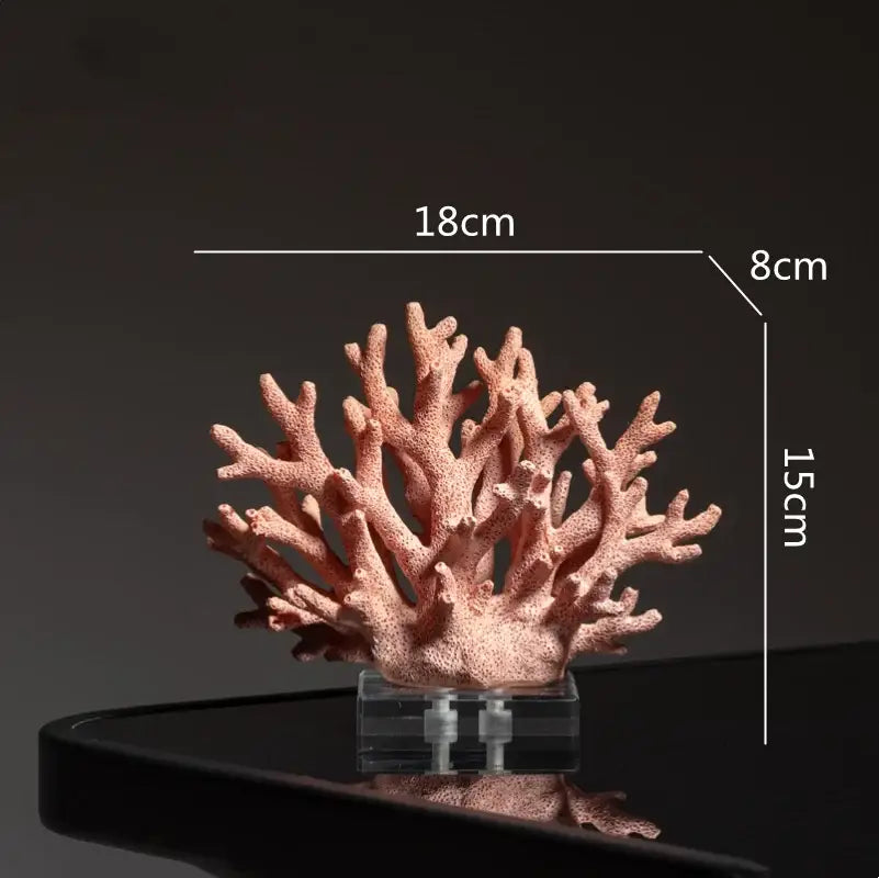 Light blue coral reef simulation sculpture on acrylic base living room