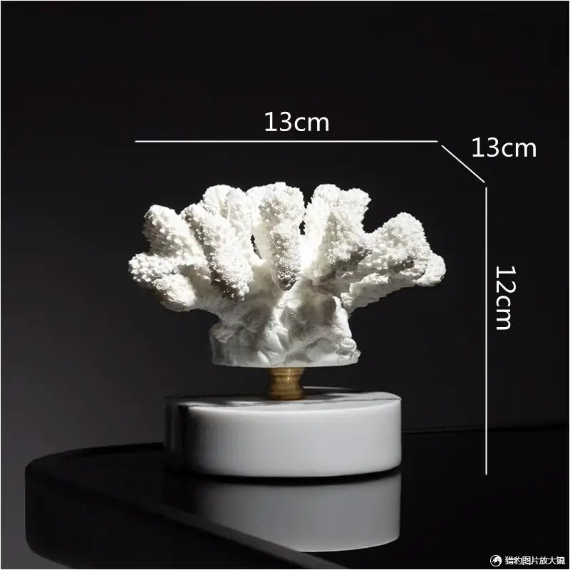 Light blue coral reef simulation sculpture on acrylic base living room