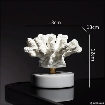 Light blue coral reef simulation sculpture on acrylic base living room
