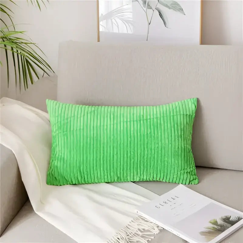 Light blue corduroy flocking pillow cover living room decor