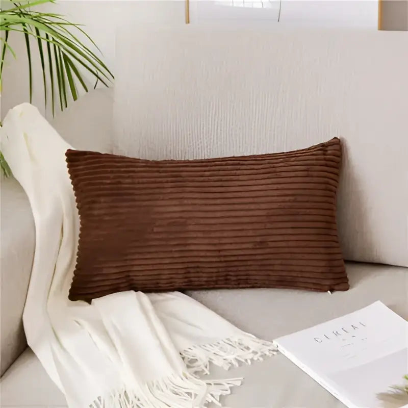 Light blue corduroy flocking pillow cover living room decor