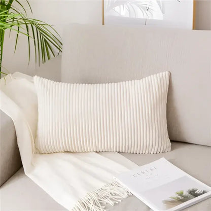 Light blue corduroy flocking pillow cover living room decor