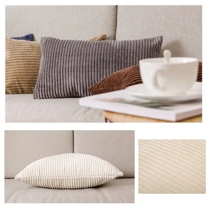 Light blue corduroy flocking pillow cover living room decor