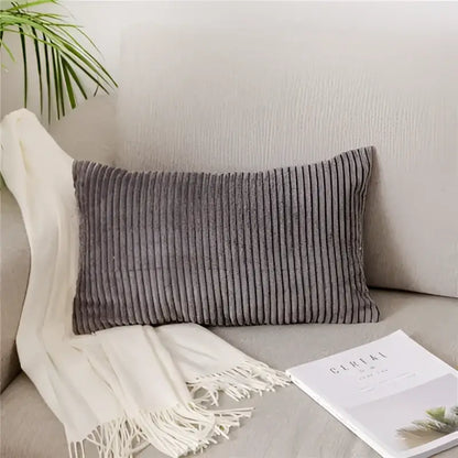 Light blue corduroy flocking pillow cover living room decor