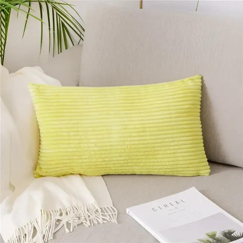 Light blue corduroy flocking pillow cover living room decor