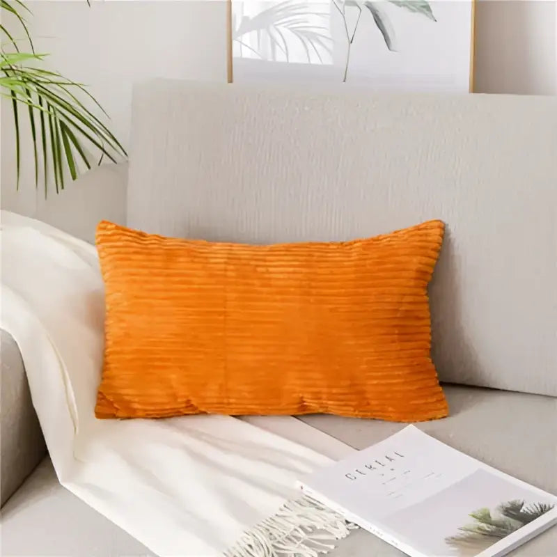 Light blue corduroy flocking pillow cover living room decor
