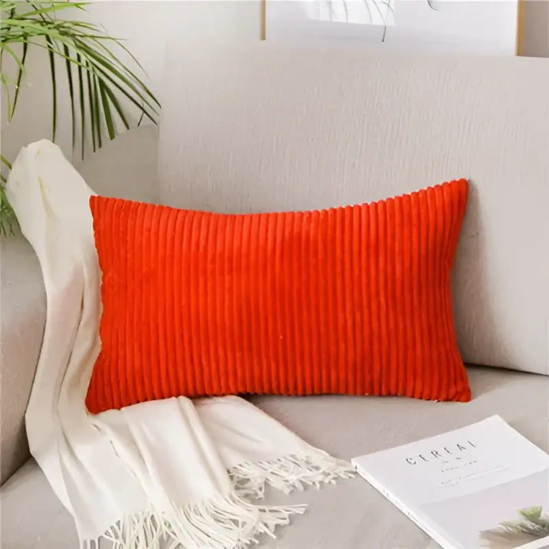 Light blue corduroy flocking pillow cover living room decor