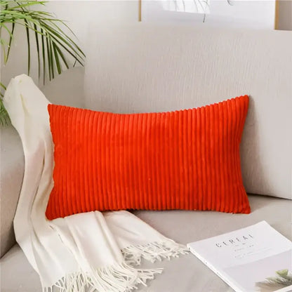 Light blue corduroy flocking pillow cover living room decor