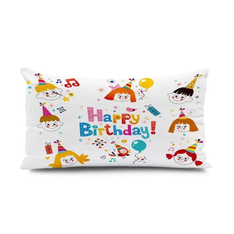 Light blue dinosaur animal happy birthday pillowcase bedroom decor