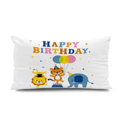 Light blue dinosaur animal happy birthday pillowcase bedroom decor