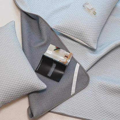 Light blue & gray ice bean bed sheet set bedroom cooling sleep mat